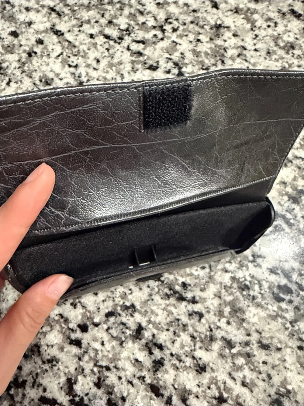 N/A black leather